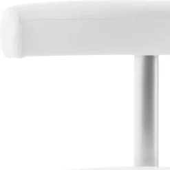 Arbeitshocker mit Rückenlehne in Weiß Kunstleder - Jaskin^Wohnen New