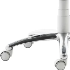 Arbeitshocker mit Rückenlehne in Weiß Kunstleder - Jaskin^Wohnen New