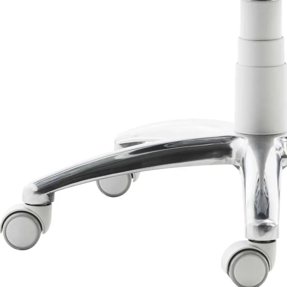 Arbeitshocker mit Rückenlehne in Weiß Kunstleder - Jaskin^Wohnen New