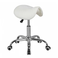 Arbeitshocker mit Sattelsitz in Weiß - Tubrina^Wohnen