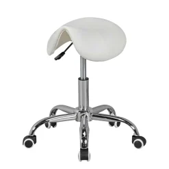 Arbeitshocker mit Sattelsitz in Weiß - Tubrina^Wohnen