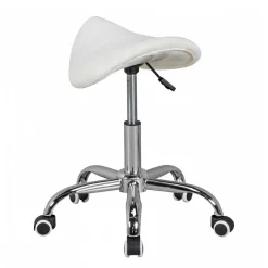 Arbeitshocker mit Sattelsitz in Weiß - Tubrina^Wohnen