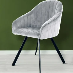 Wohnen Armlehenstühle in Silber Grau - Ashento (2er Set)