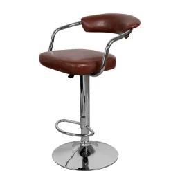 Wohnen Armlehnen Barstuhl in Braun & Chrom - Usavina (2er Set)