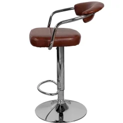 Wohnen Armlehnen Barstuhl in Braun & Chrom - Usavina (2er Set)