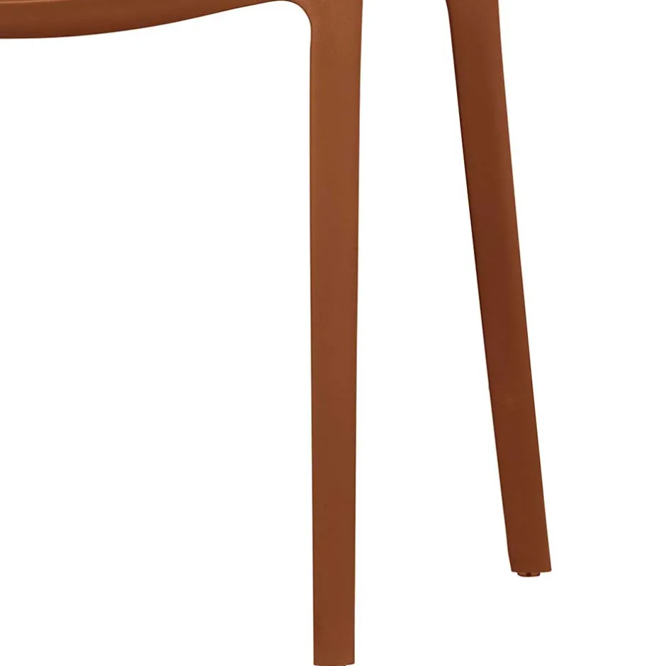 Wohnen Armlehnen Kunststoffstühle in Braun - Vincentro (4er Set)