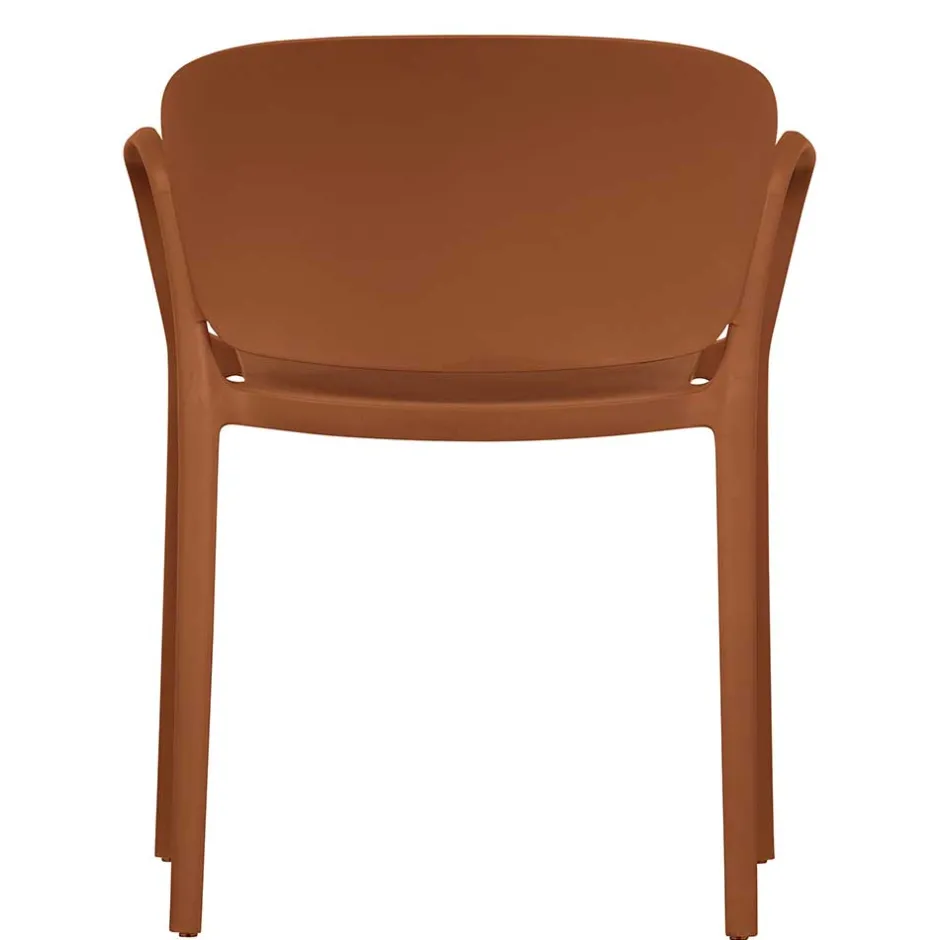 Wohnen Armlehnen Kunststoffstühle in Braun - Vincentro (4er Set)