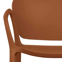 Wohnen Armlehnen Kunststoffstühle in Braun - Vincentro (4er Set)