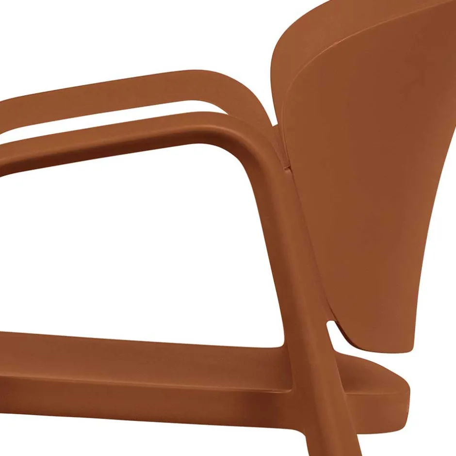 Wohnen Armlehnen Kunststoffstühle in Braun - Vincentro (4er Set)