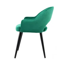 Armlehnen Polsterstuhl mit Samt Grün - Vianada (2er Set)^Wohnen Online