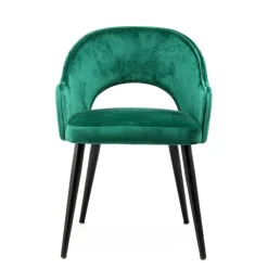 Armlehnen Polsterstuhl mit Samt Grün - Vianada (2er Set)^Wohnen Online