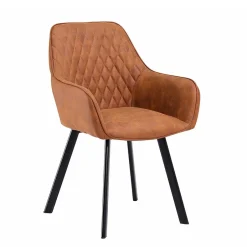 Armlehnen Stühle in Braun Microfaser - Dronja (2er Set)^Wohnen Sale