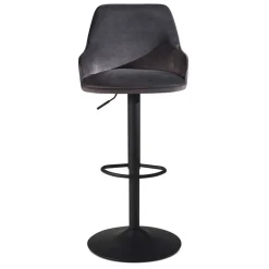 Armlehnen-Barstuhl aus grauem Samt - Dana^Wohnen Discount