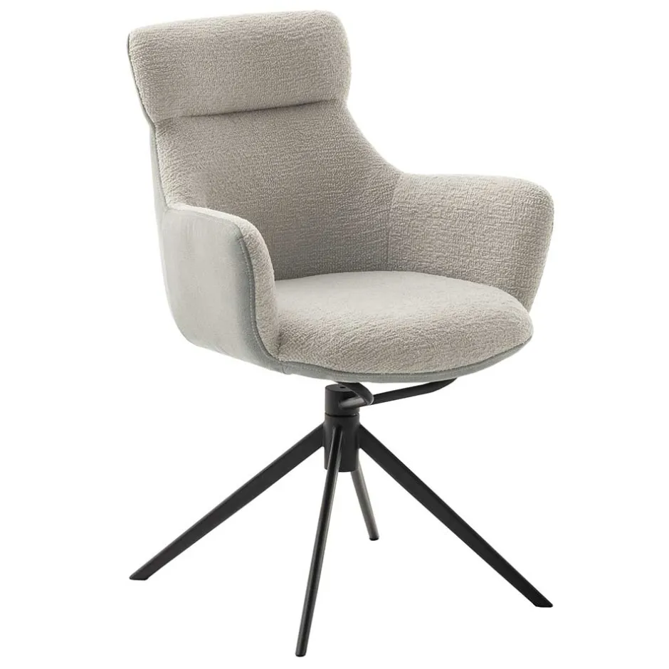 Wohnen Armlehnen-Drehstuhl in Lichtgrau - Plicardo (2er Set)