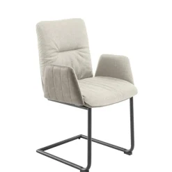 Armlehnen-Freischwingerstuhl in Creme - Clebertus (2er Set)^Wohnen Clearance