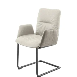 Armlehnen-Freischwingerstuhl in Creme - Clebertus (2er Set)^Wohnen Clearance