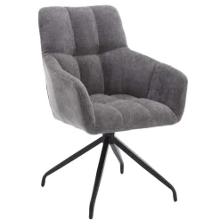 Armlehnen-Küchenstuhl in Grau - Doinera (2er Set)^Wohnen Outlet