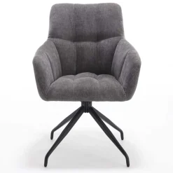 Armlehnen-Küchenstuhl in Grau - Doinera (2er Set)^Wohnen Outlet