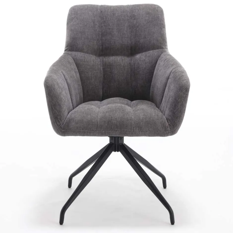 Armlehnen-Küchenstuhl in Grau - Doinera (2er Set)^Wohnen Outlet