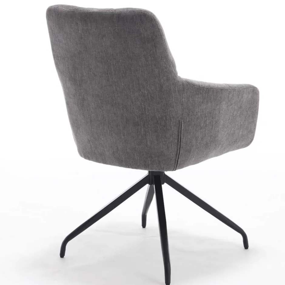 Armlehnen-Küchenstuhl in Grau - Doinera (2er Set)^Wohnen Outlet