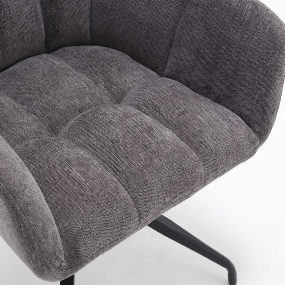 Armlehnen-Küchenstuhl in Grau - Doinera (2er Set)^Wohnen Outlet