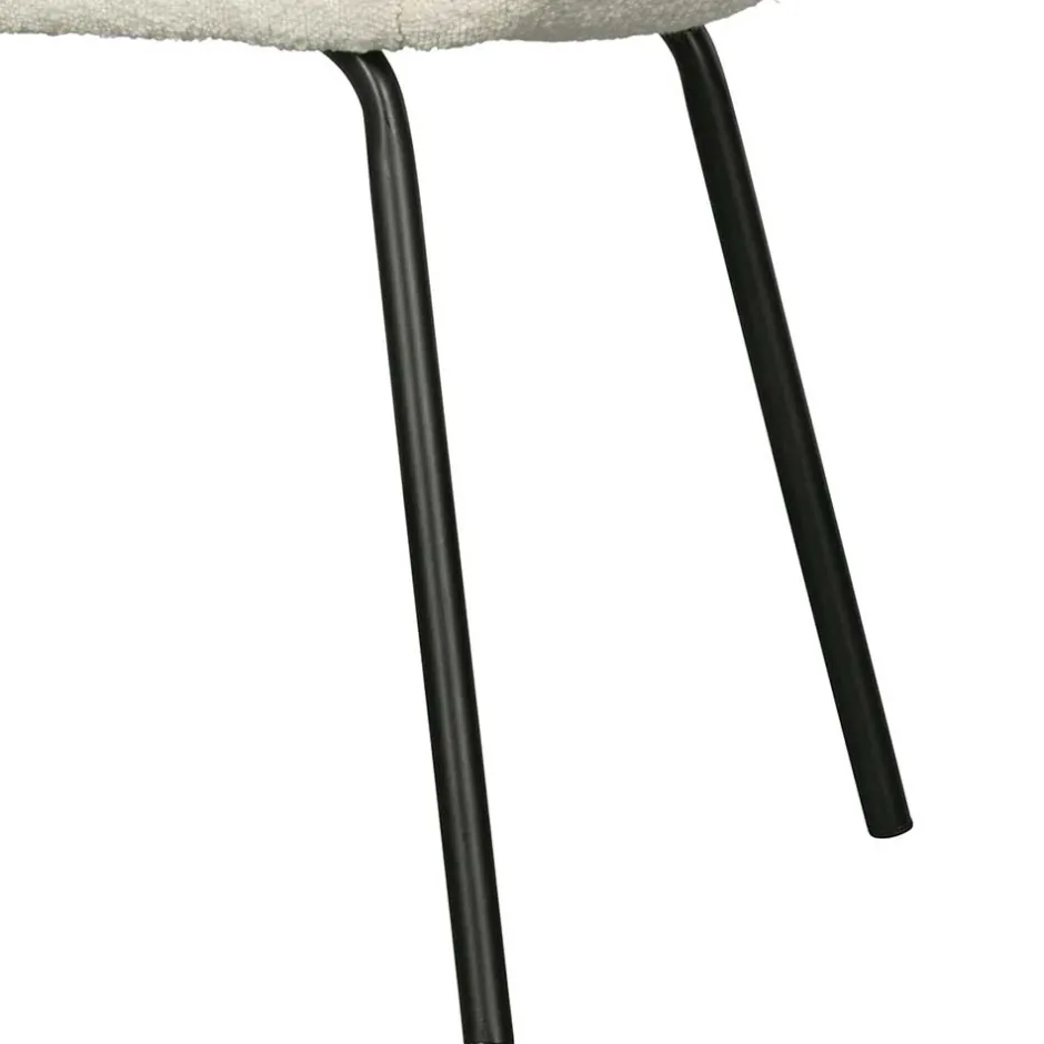 Armlehnenstuhl aus Boucle Stoff in Offwhite - Choco (2er Set)^Wohnen Hot