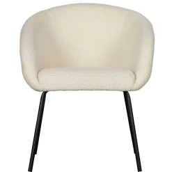 Armlehnenstuhl aus Boucle Stoff in Offwhite - Choco (2er Set)^Wohnen Hot