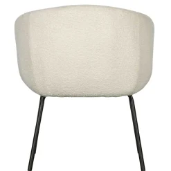 Armlehnenstuhl aus Boucle Stoff in Offwhite - Choco (2er Set)^Wohnen Hot