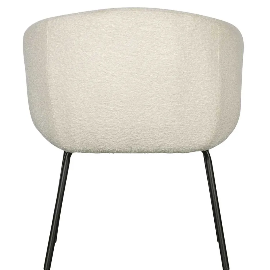 Armlehnenstuhl aus Boucle Stoff in Offwhite - Choco (2er Set)^Wohnen Hot