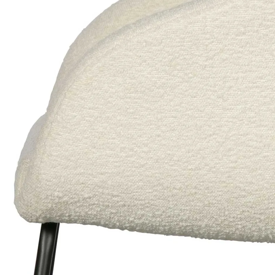 Armlehnenstuhl aus Boucle Stoff in Offwhite - Choco (2er Set)^Wohnen Hot