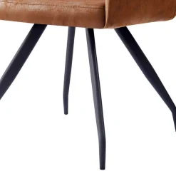 Armlehnenstuhl aus braunem Kunstleder - Gonnya^Wohnen Discount