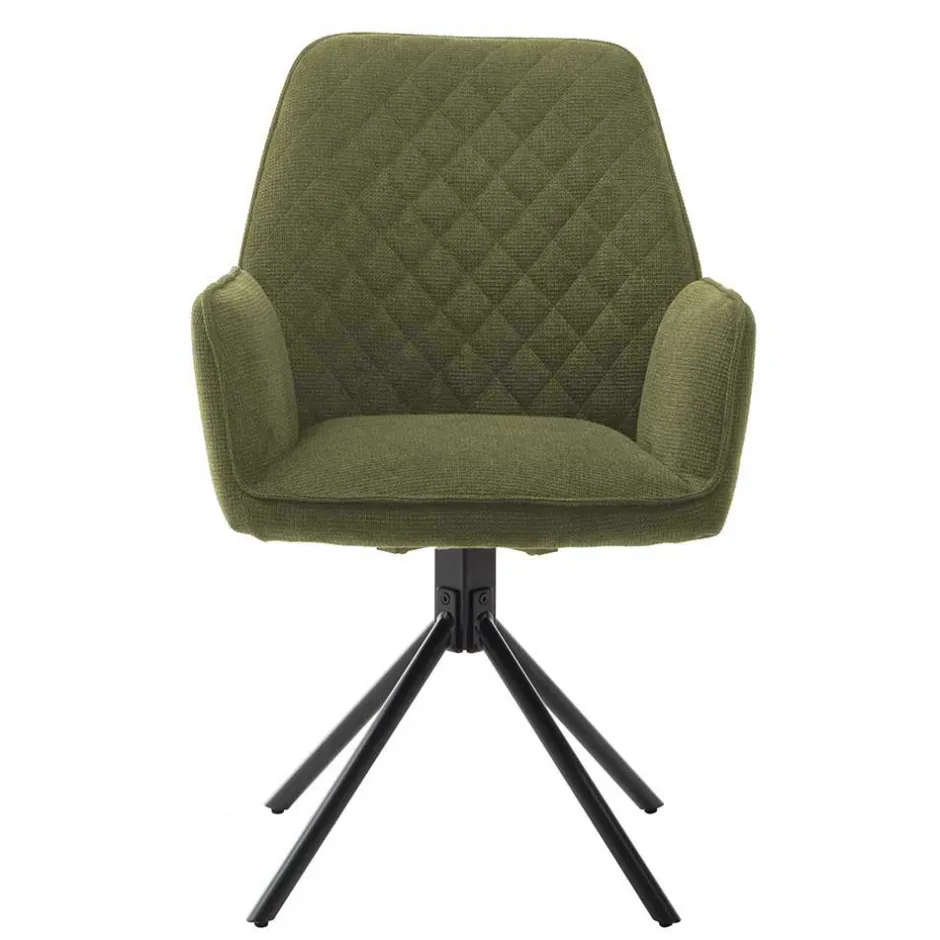 Armlehnenstuhl aus Chenillegewebe - Gomata (2er Set)^Wohnen Outlet