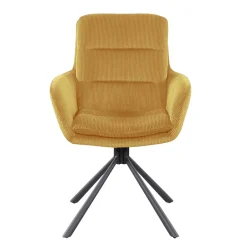 Armlehnenstuhl aus Cord in Gold - Paytons^Wohnen