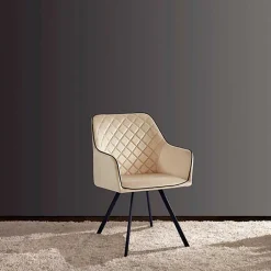 Armlehnenstuhl aus Samt in Beige - Ortenza^Wohnen Clearance