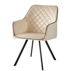 Armlehnenstuhl aus Samt in Beige - Ortenza^Wohnen Clearance