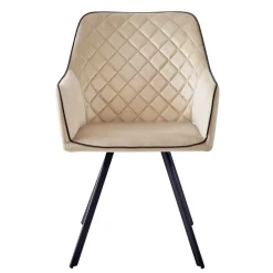 Armlehnenstuhl aus Samt in Beige - Ortenza^Wohnen Clearance