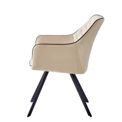 Armlehnenstuhl aus Samt in Beige - Ortenza^Wohnen Clearance