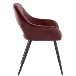 Wohnen Armlehnenstuhl in Altrosa Samt - Kalindo (2er Set)