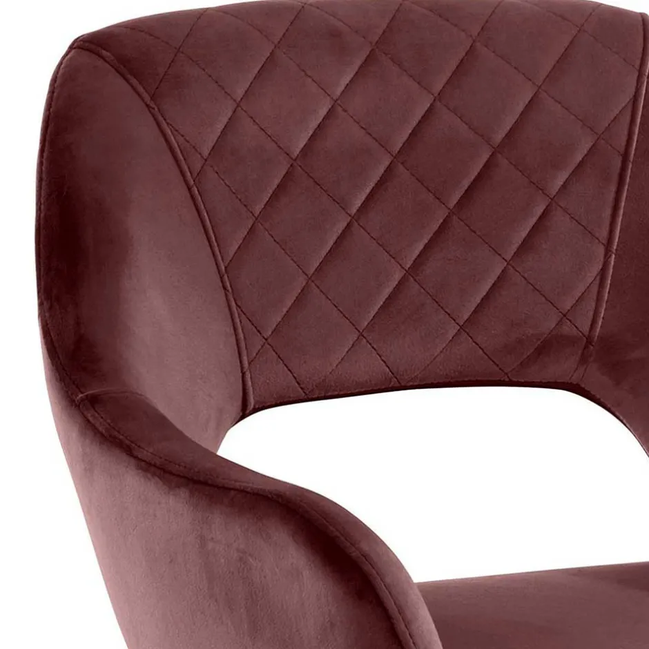 Wohnen Armlehnenstuhl in Altrosa Samt - Kalindo (2er Set)