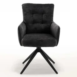 Armlehnenstuhl in Anthrazit Chenille - Amstado (2er Set)^Wohnen Sale