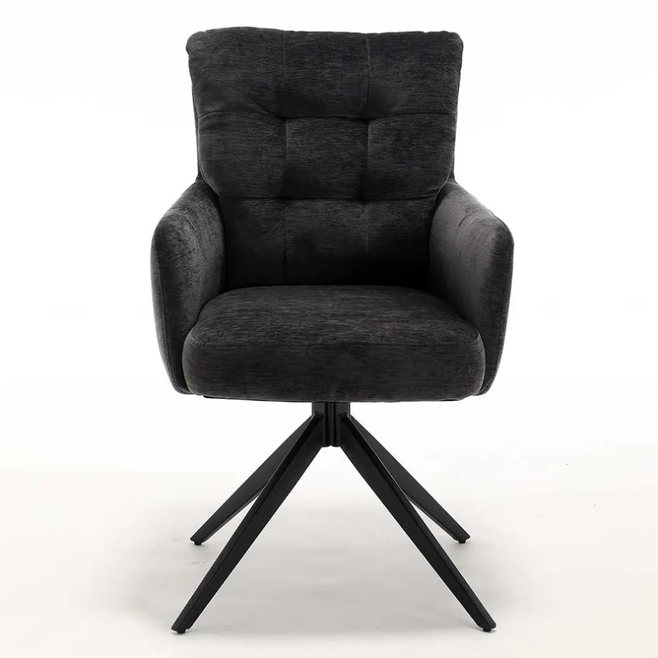 Armlehnenstuhl in Anthrazit Chenille - Amstado (2er Set)^Wohnen Sale