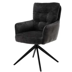 Armlehnenstuhl in Anthrazit Chenille - Amstado (2er Set)^Wohnen Sale