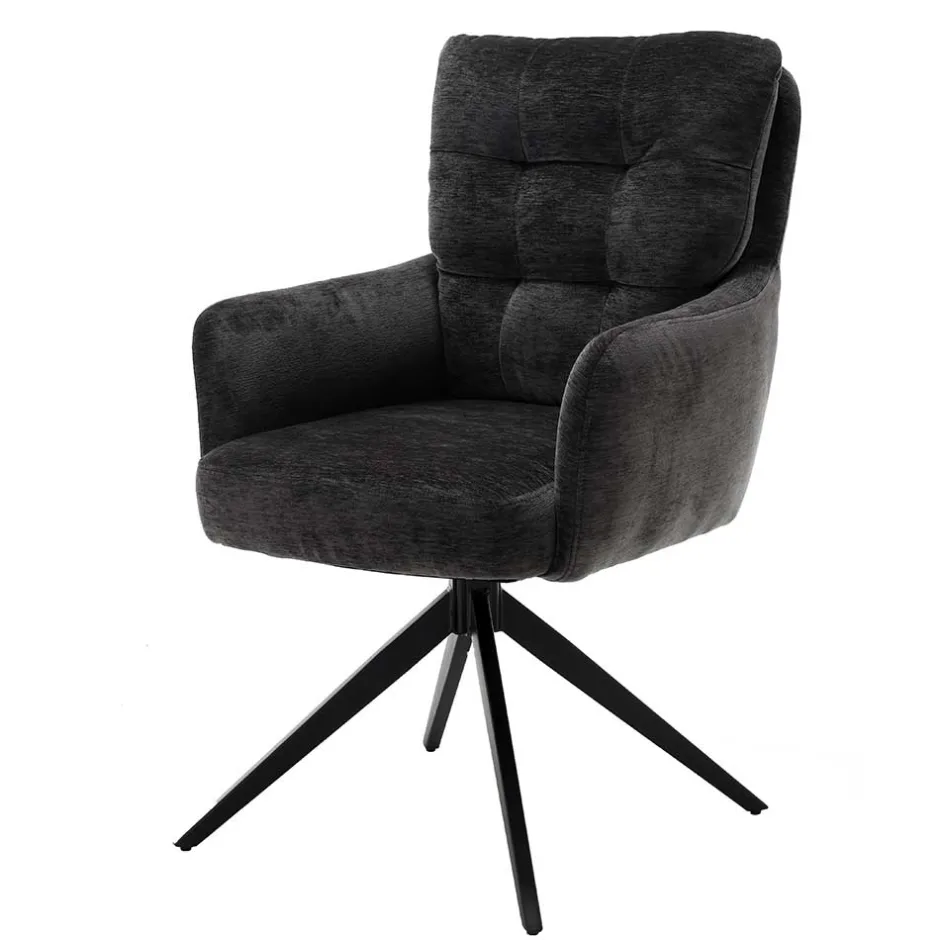 Armlehnenstuhl in Anthrazit Chenille - Amstado (2er Set)^Wohnen Sale