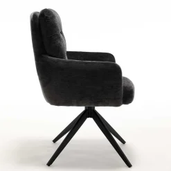 Armlehnenstuhl in Anthrazit Chenille - Amstado (2er Set)^Wohnen Sale