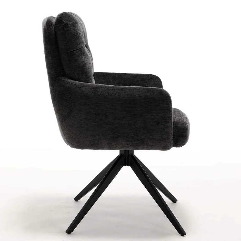 Armlehnenstuhl in Anthrazit Chenille - Amstado (2er Set)^Wohnen Sale