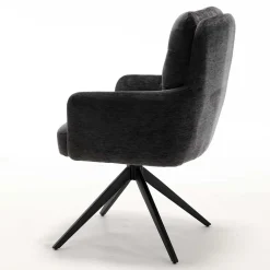 Armlehnenstuhl in Anthrazit Chenille - Amstado (2er Set)^Wohnen Sale