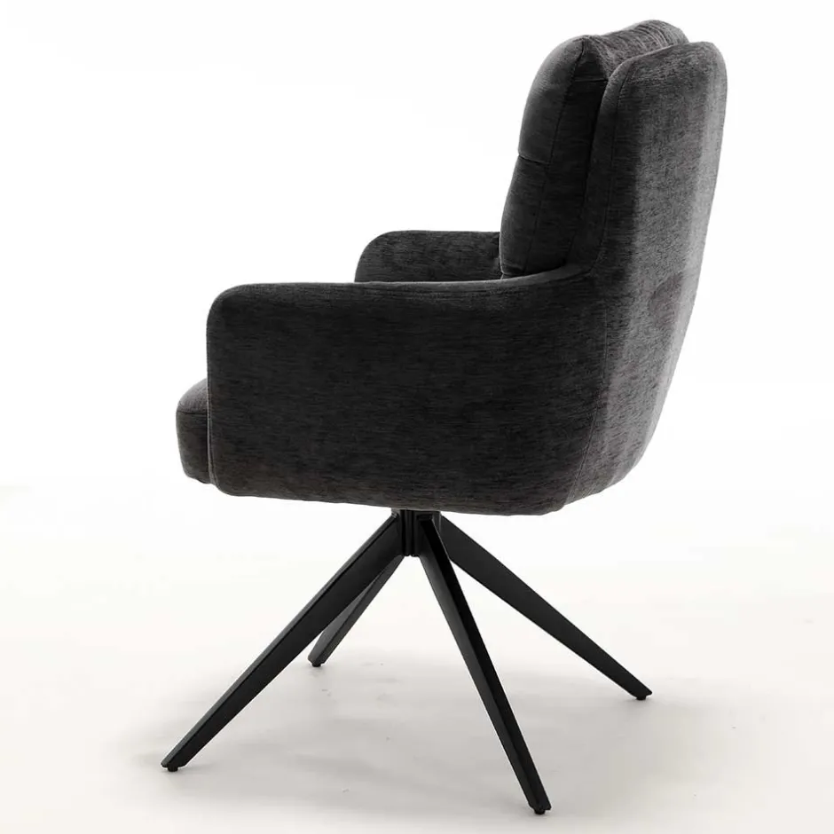 Armlehnenstuhl in Anthrazit Chenille - Amstado (2er Set)^Wohnen Sale