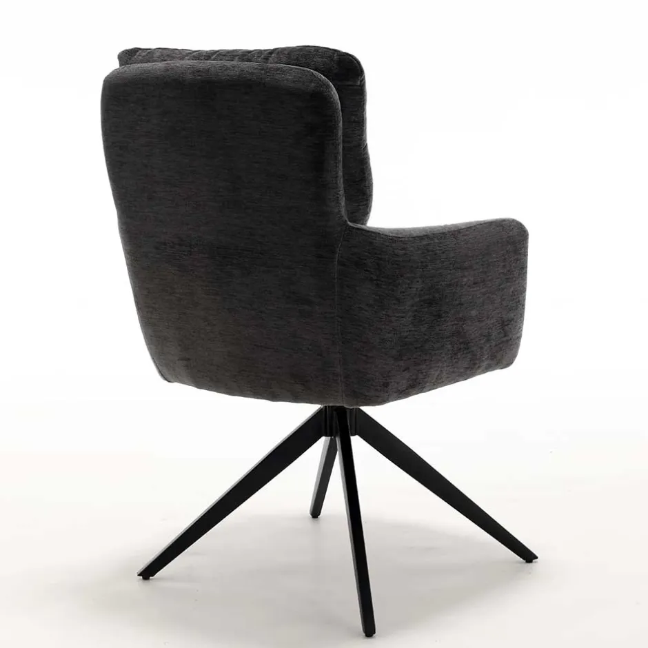 Armlehnenstuhl in Anthrazit Chenille - Amstado (2er Set)^Wohnen Sale