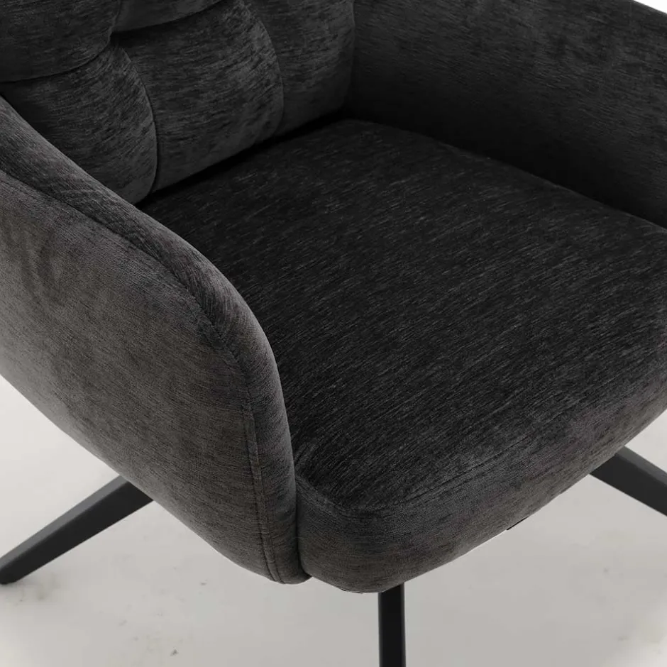 Armlehnenstuhl in Anthrazit Chenille - Amstado (2er Set)^Wohnen Sale