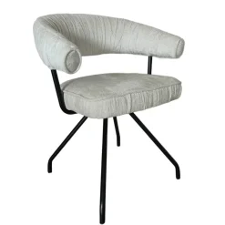 Wohnen Armlehnenstuhl in Beige Chenille - Florina (2er Set)